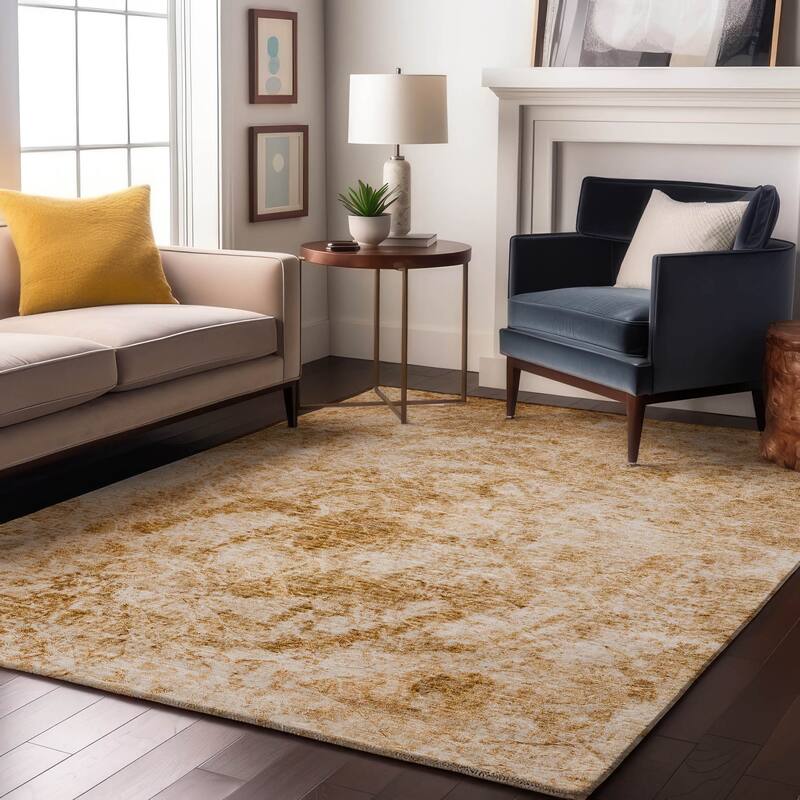 Premium Washable Super Soft Solid Abstract Mayfield Rug - Beige - 3' x 5' - Rectangle