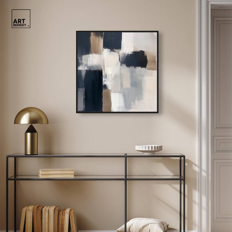 Blue and Tan Abstraction II Canvas by Art Remedy