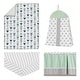preview thumbnail 2 of 4, Sweet Jojo Designs Navy Blue Grey and Mint Mod Arrow Collection 4-piece Bumperless Crib Bedding Set