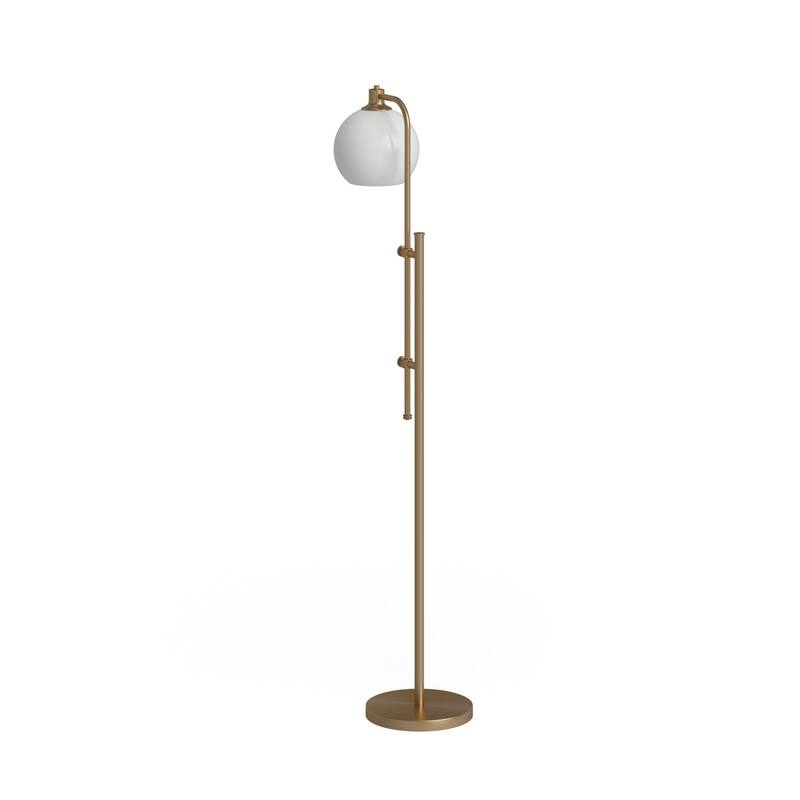 Antho Height Adjustable Floor Lamp with Glass Shade