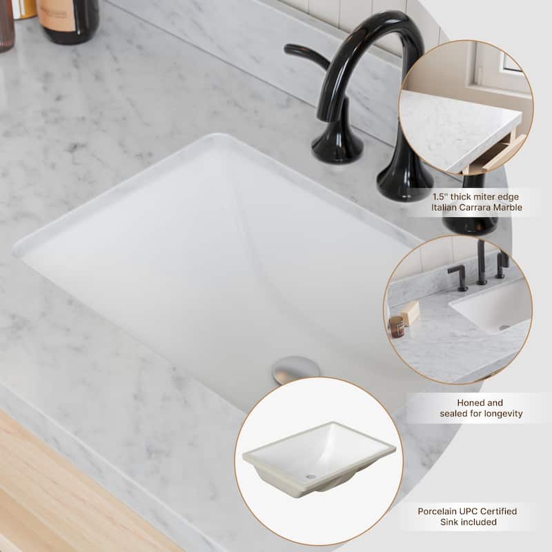 Ariel B61CWRVO Monroe 61" Free Standing Single Basin Vanity Set with