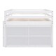 preview thumbnail 10 of 10, Full Wood Loft Bed Frame with Retractable Desk, 4Drawers,Shelves,White