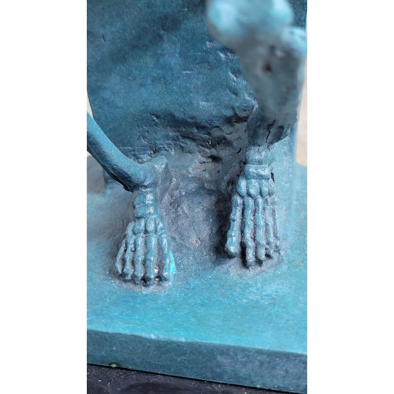 The Thinker Thinking Man Skeleton Bronze Metal Statue Sculpture Figure On Marble Base