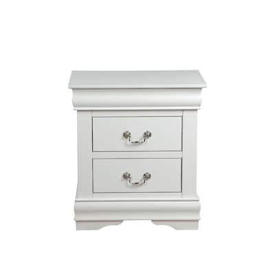 Wood Nightstand with 2 Drawers