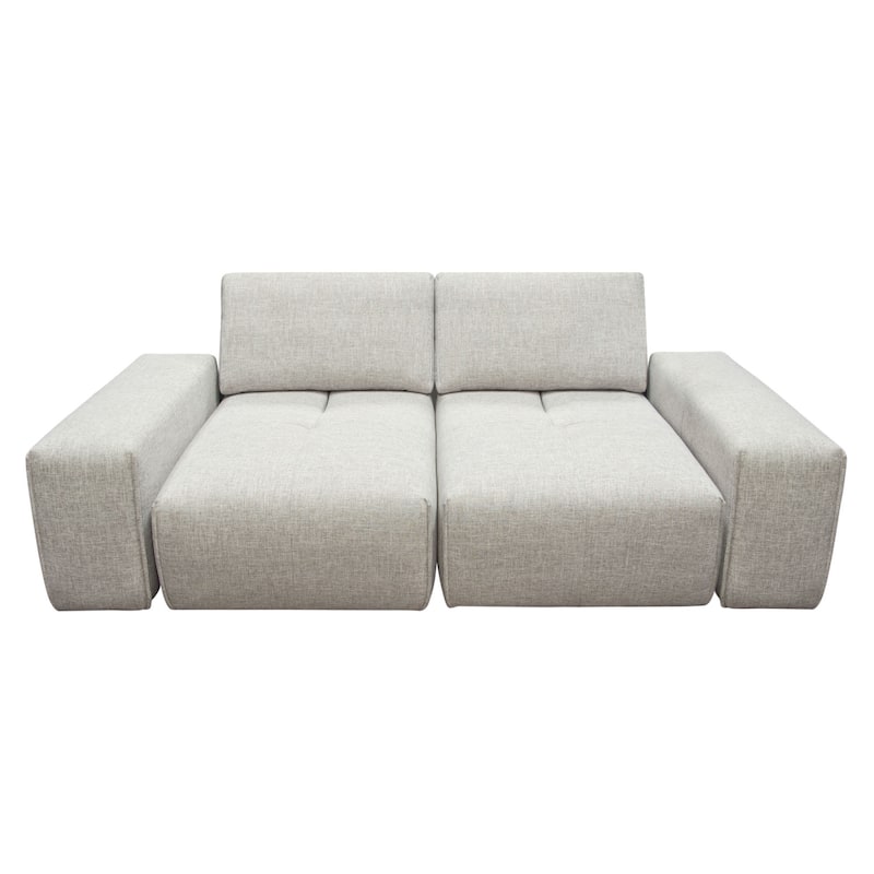 Joa Modular Loveseat w Adjustable Back, Light Greige Polyester 87 Inch