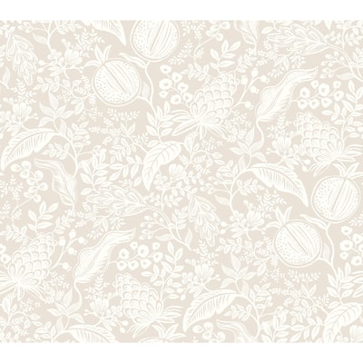 Rifle Paper Co. Pomegranate Beige and White Peel and Stick Wallpaper