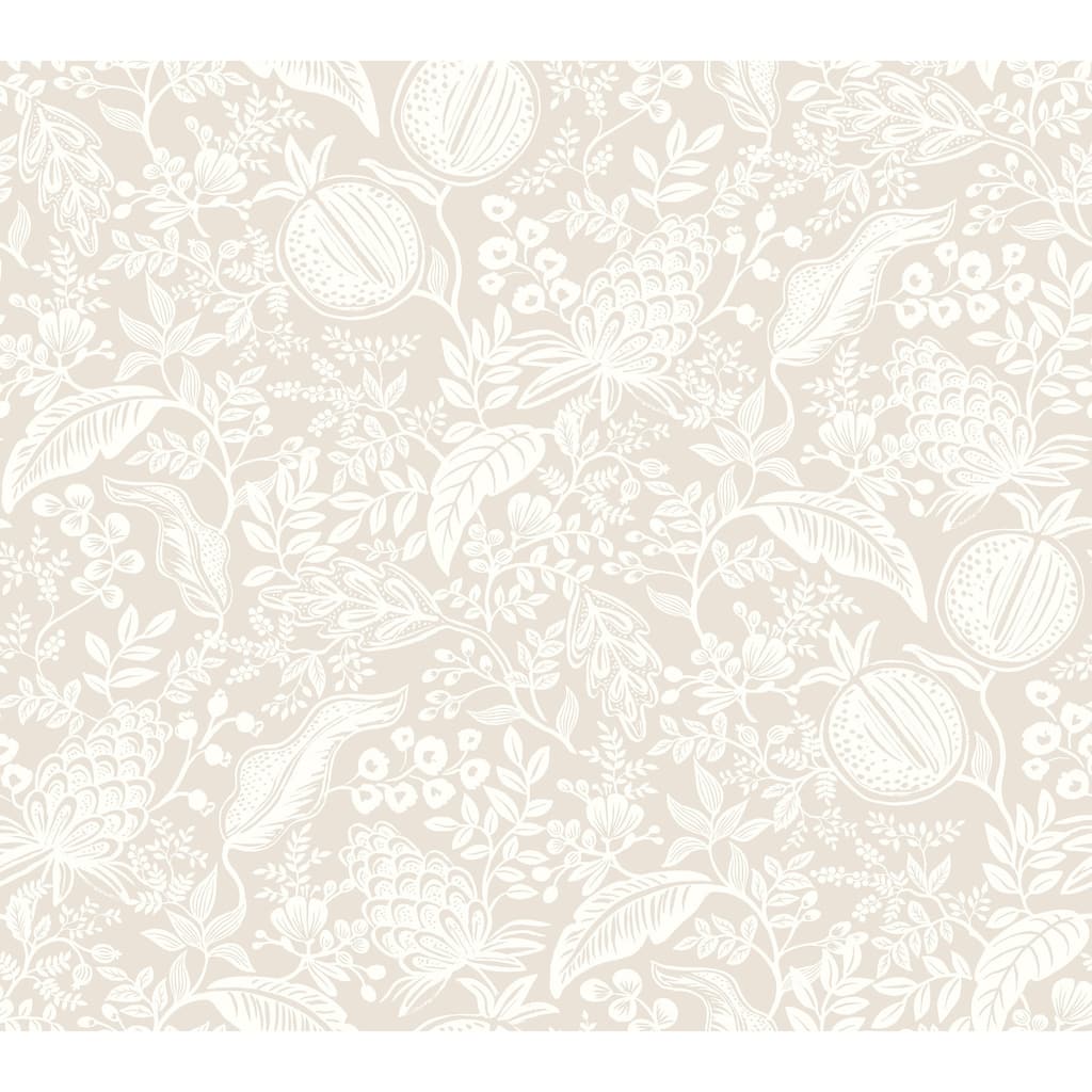 Rifle Paper Co. Pomegranate Beige and White Peel and Stick Wallpaper