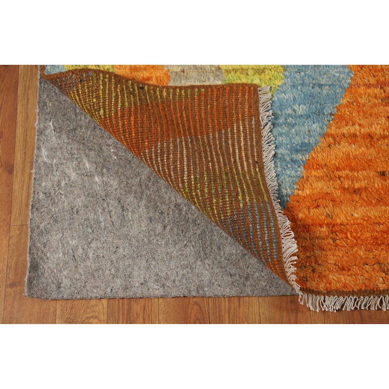 Moroccan Oriental Area Rug Handmade Tribal Geometric Wool Carpet - 6'9" x 9'9"