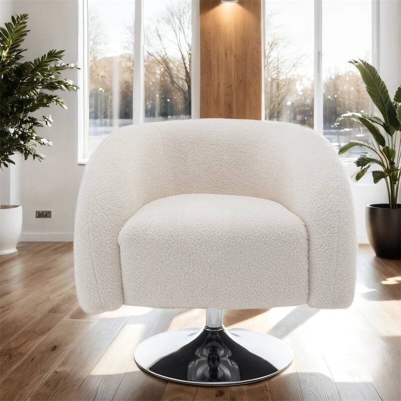 Modern Single Swivel Upholstered Sofa Chair with Base
