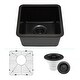 preview thumbnail 1 of 47, Lexicon Undermount Quartz 15 Inch Single Bowl Kitchen Sink Kit
