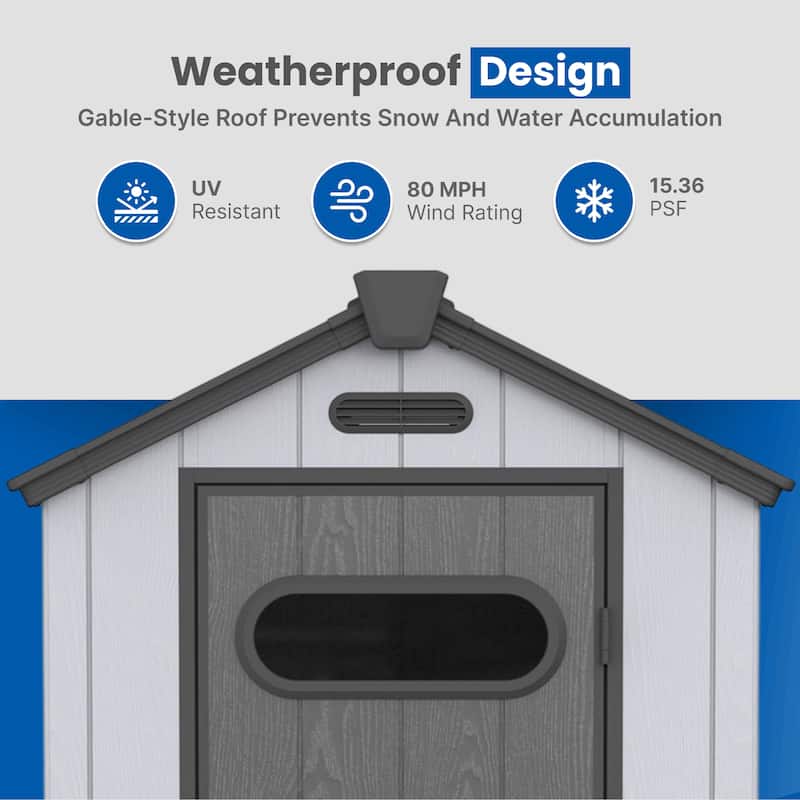 ALEKO Outdoor Shed 70L x 48W inch Solar Powered Lighting Garden Tool Storage w/Floor