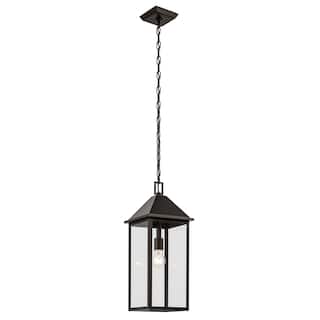 Prin 22 Inch 1 Light Outdoor Pendant with Clear Glass in Olde Bronze