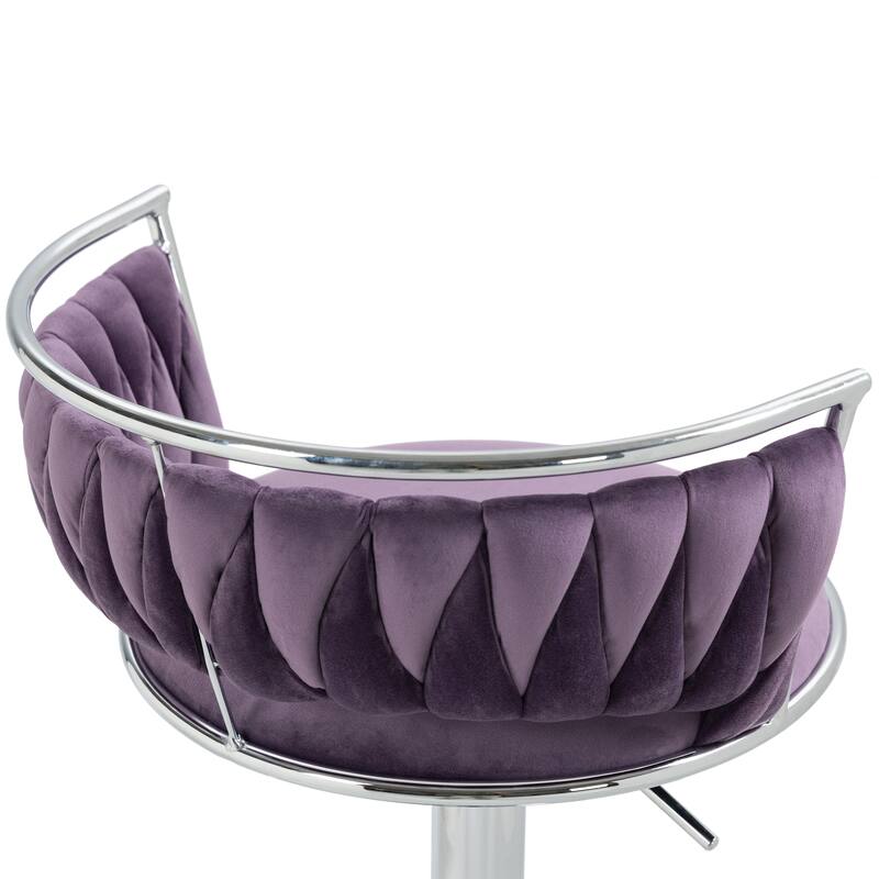 Modern Velvet 26" Adjustable Swivel Bar Stools (Set of 4)