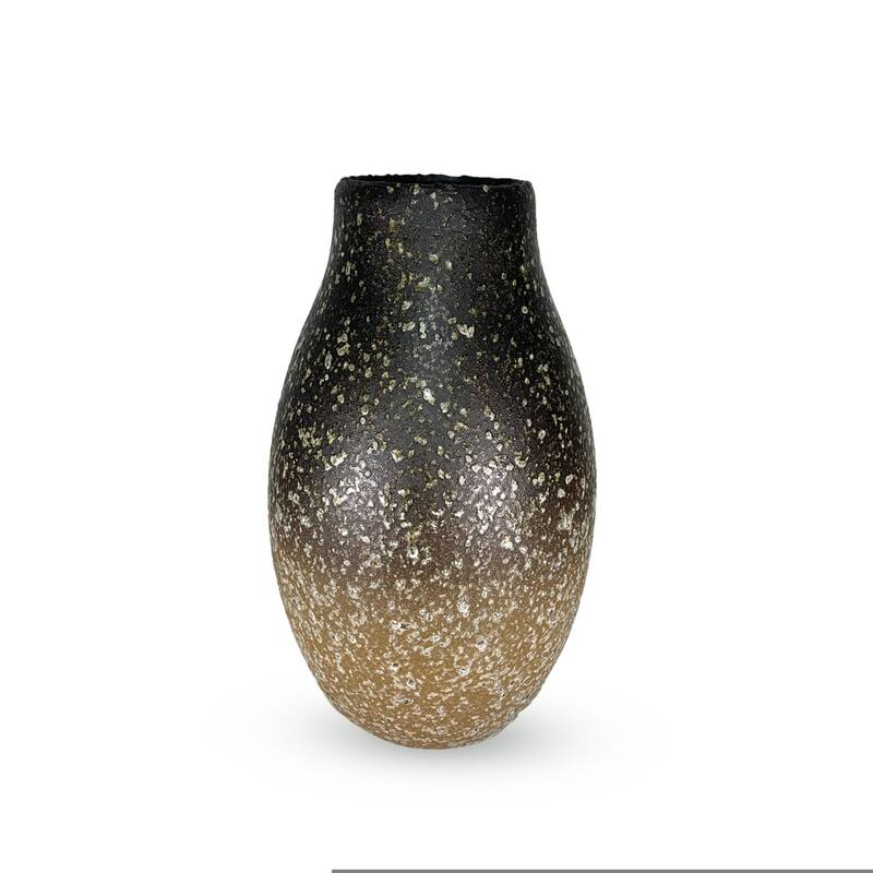 AIRA HOME Oblong Ombre Ceramic Vase Sand to Chocolate Brown - Brown