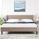 preview thumbnail 134 of 202, Aspen Mid-Century Modern Performance Fabric Low Profile Upholstered Platform Bed