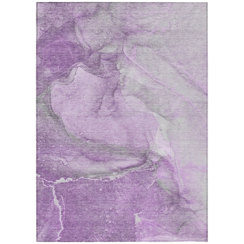 Machine Washable Indoor/ Outdoor Abstract Chantille Rug