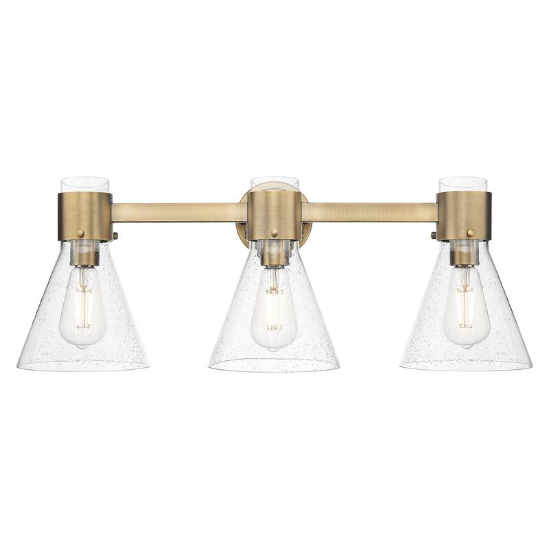 Innovations Lighting 464-3W-G464C-7SDY Lawton Cone 3 Light 24" Wide - Brushed Brass
