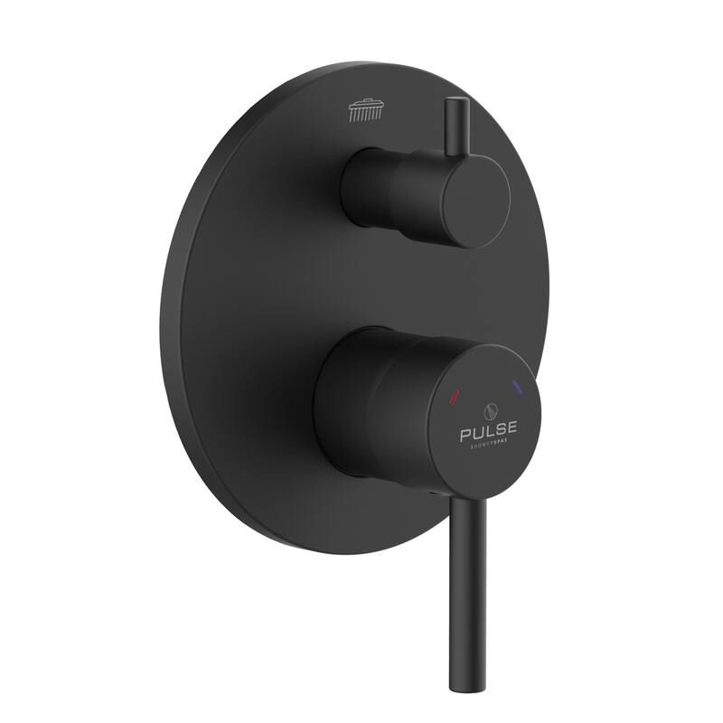 Tru-Temp Pressure Balanced Mixing Valve with Two Way Diverter Round Trim Matte Black
