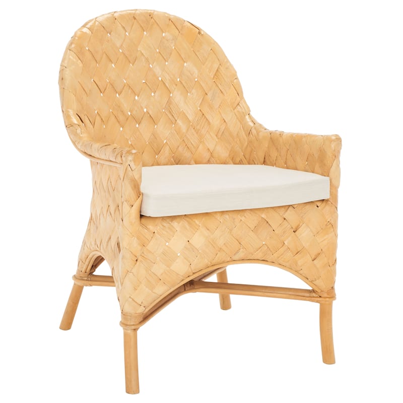 SAFAVIEH Helle Woven Dining Chair with Cushion - 23" W x 25" D x 33" H - 23Wx24Dx33H