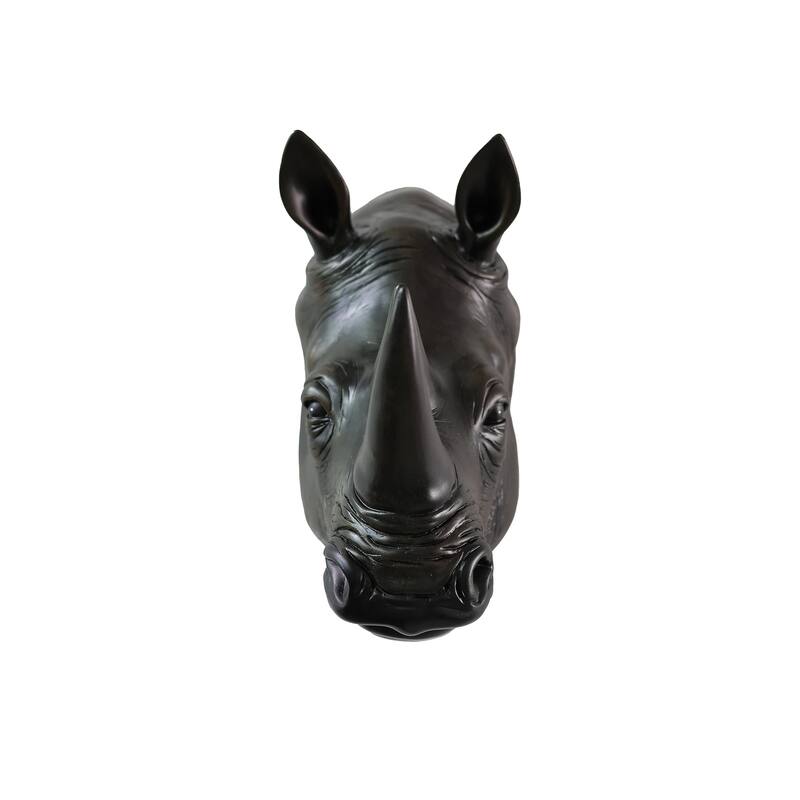 Rhinoceros Head Wall Decoration - 14.5" - Black