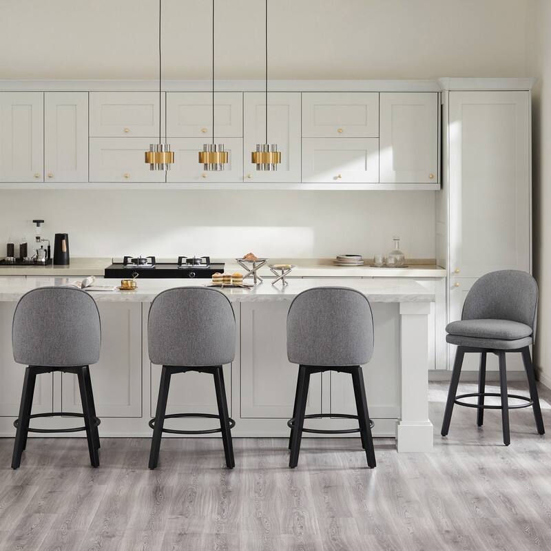 Spruce & Spring Madison Upholstered Swivel Counter Height Bar Stools