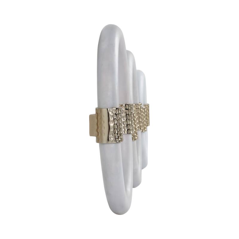 Metal Wall Hangings Decorative Rings (Set of 3) - 14/12/10" White