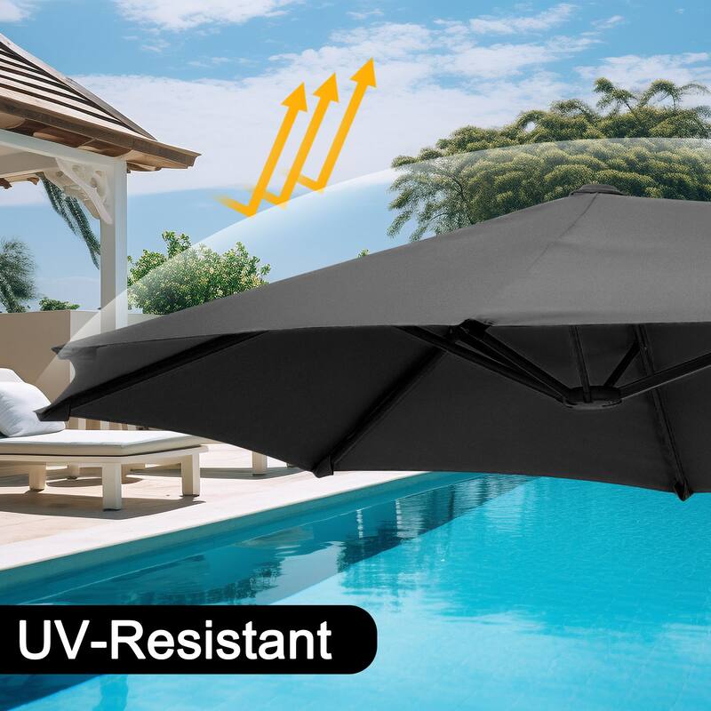 Autlaycil 13ft Extra Large Patio Umbrella with Solar Lights(Without Base)