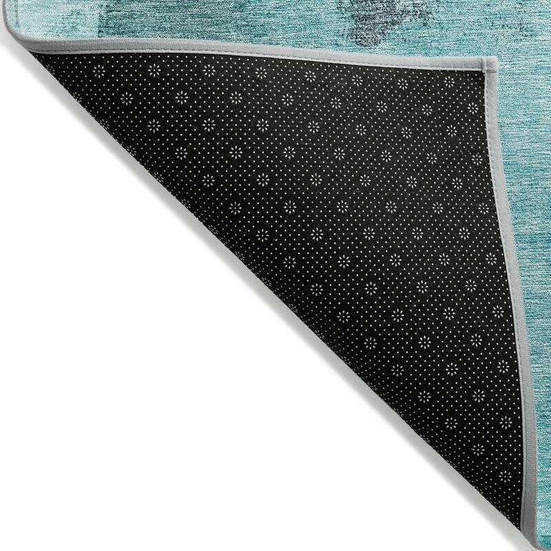 Machine Washable Indoor/ Outdoor Contemporary Abstract Chantille Rug