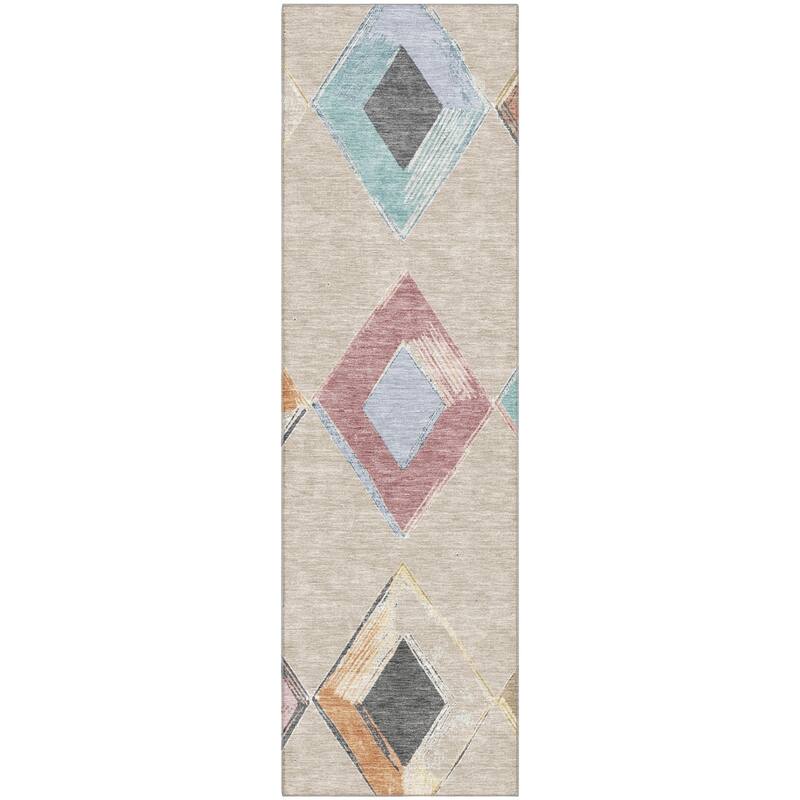Premium Washable Super Soft Modern Diamond Mayfield Rug