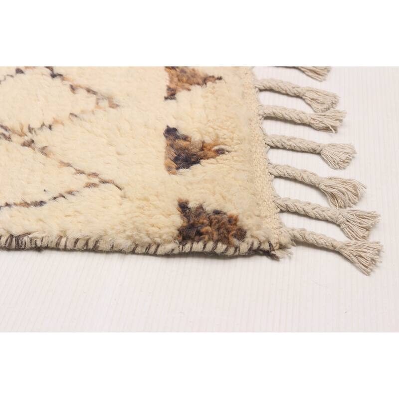 ECARPETGALLERY Hand-knotted Pak Finest Marrakesh Cream Wool Rug - 8'1 x 10'8