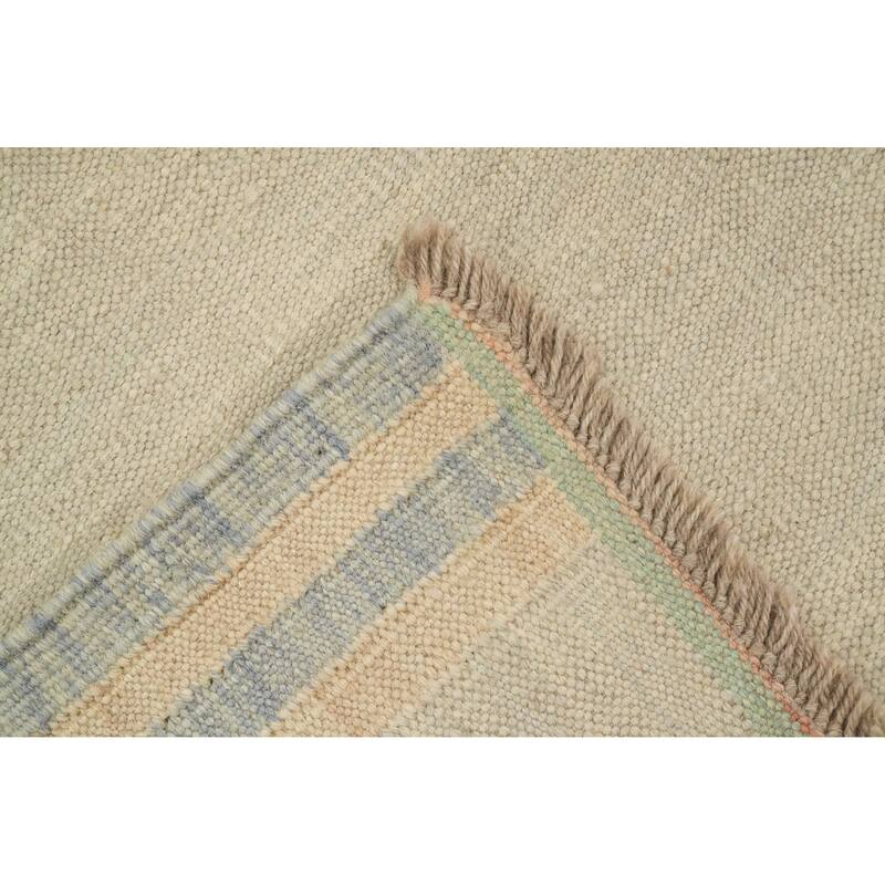 Hand Woven Oriental 100% Wool Carpet Southwestern Modern Multi-Colored Kilim Area Rug - 9' 9'' X 8' 2''