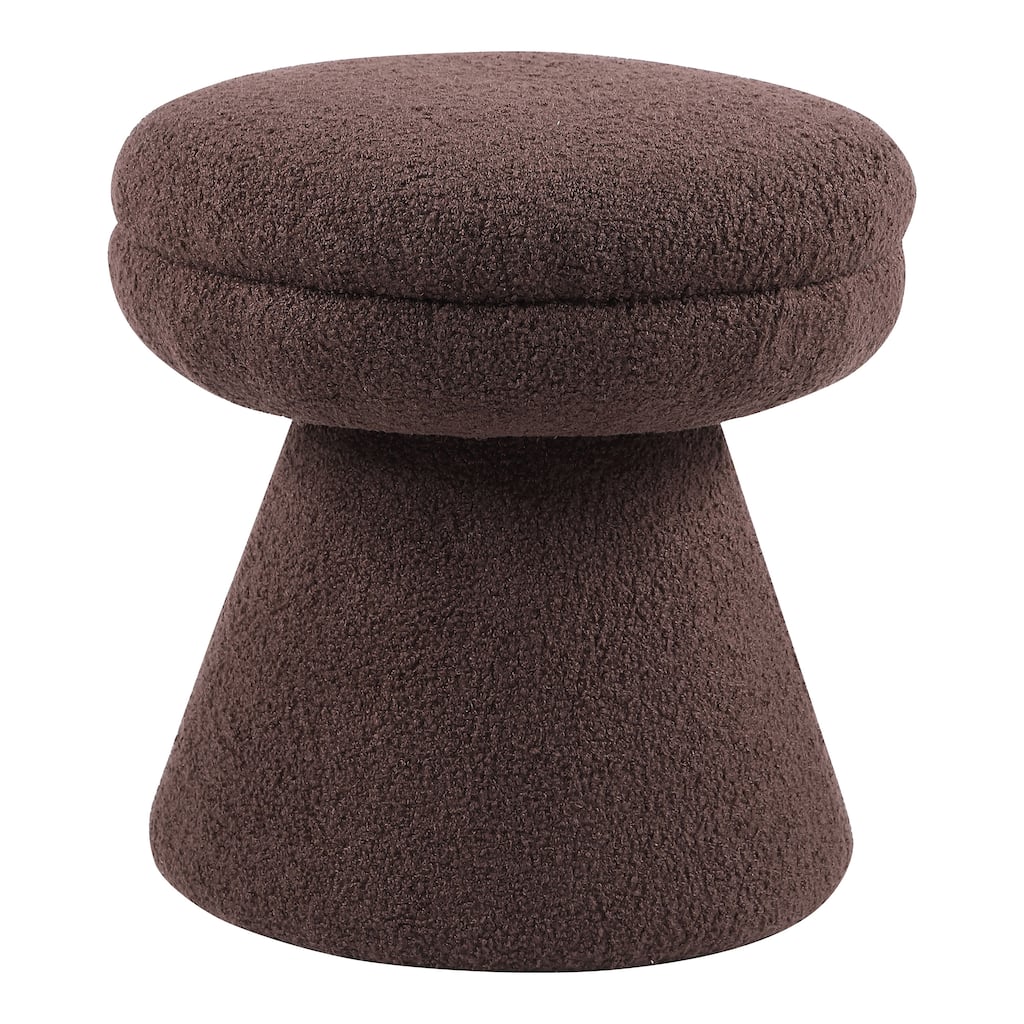247 Shop At Home Modern Boucle Upholstered Ottoman with Tapered Pedestal