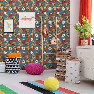 18' L x 24" W Peel & Stick Wallpaper Roll - Fast Food by Tracie Andrews - 18' x 24"