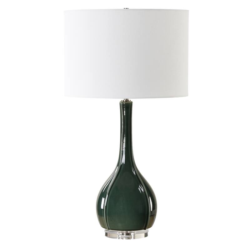 Uttermost Essex Green Glass Table Lamp - 27.25" H X 15" W X 15" D