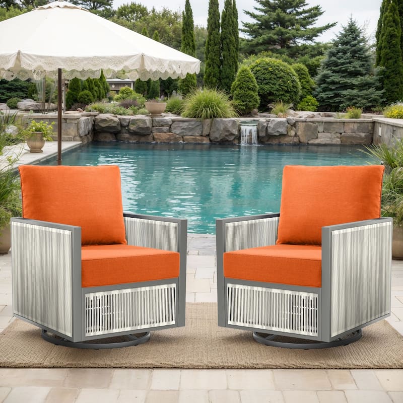 2 Pairs 6 Inch Seat & Back Cushion - Orange - 6 Inch