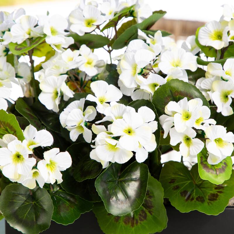 13-in UV Resistant Artificial Geranium in Rectangular Planter