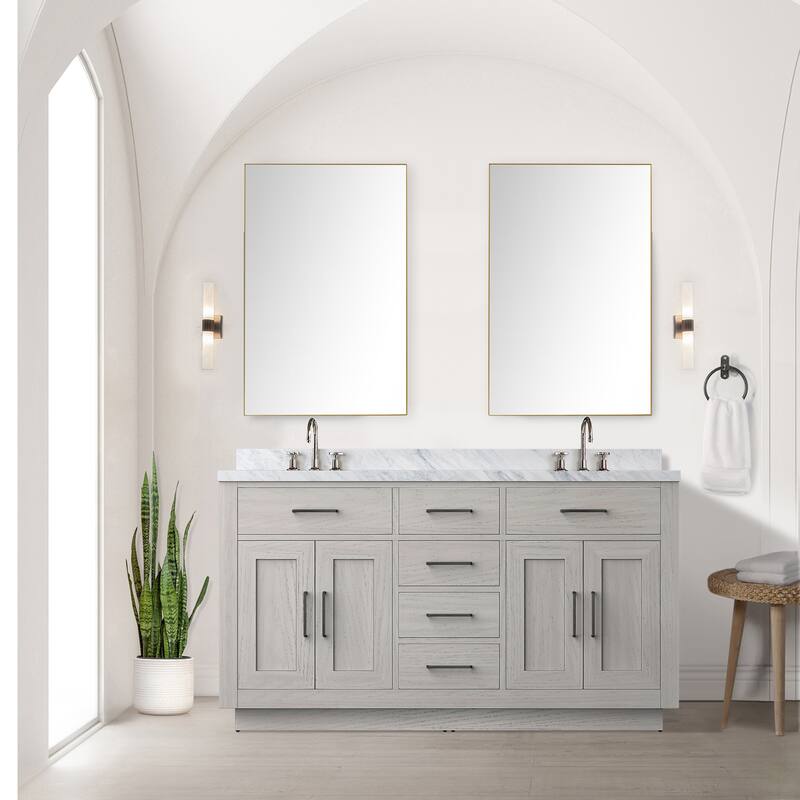 Abbey Bath Vanity with Carrara Marble Top, Sink and Faucet