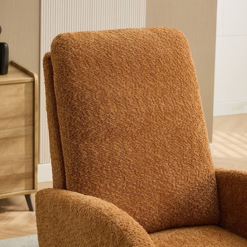 25.4" Boucle Rocking Chair with Footrest