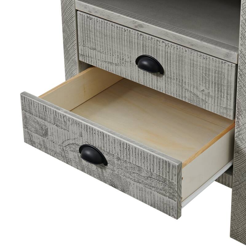 Arden 5-Piece Wood Bedroom Set with Queen Bed, Two 2-Drawer Nightstand, 5-Drawer Chest, 6-Drawer Dresser