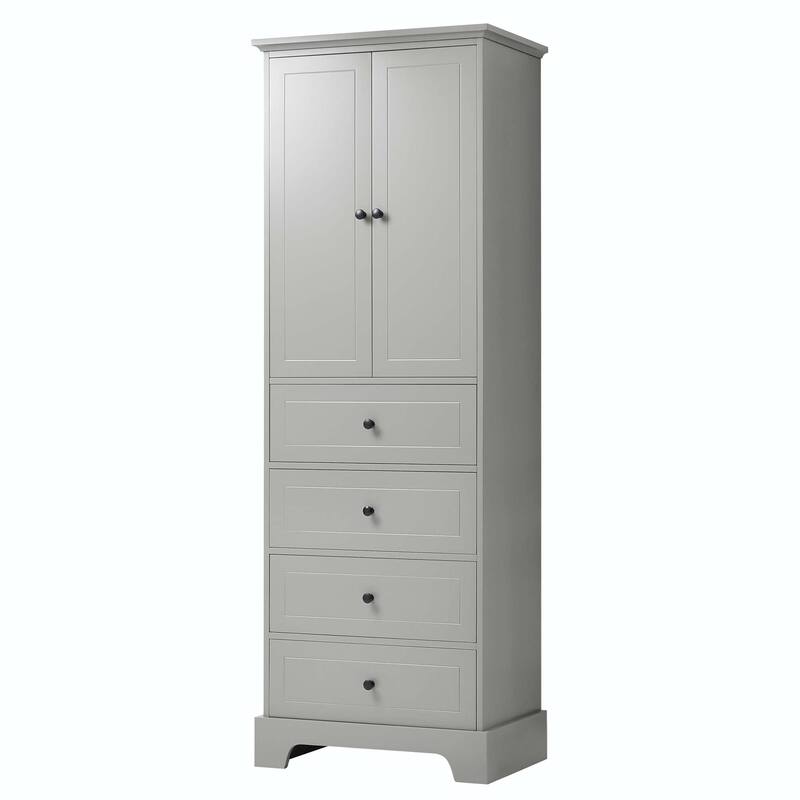Storage Cabinet with 2 Doors and 4 Drawers