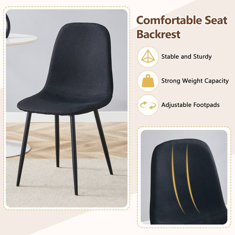 9-Piece Spliced Dining Table Set with Storage, 71x35.4 Inch Table & 8 High-Resilience Fabric Chairs