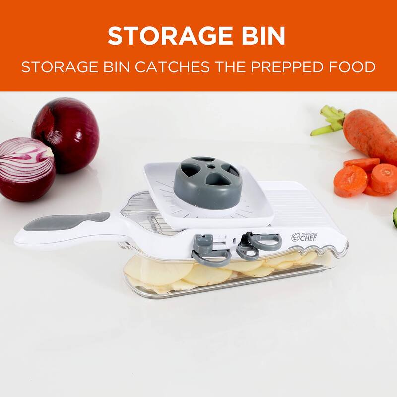 COMMERCIAL CHEF Multipurpose Grater and Slicer, Cheese Grater with Handle with 4 Blades - No Size