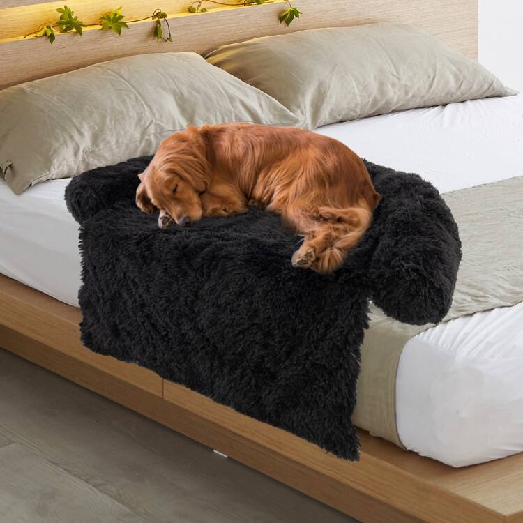 Plush Calming Dog Couch Bed with Anti-Slip Bottom