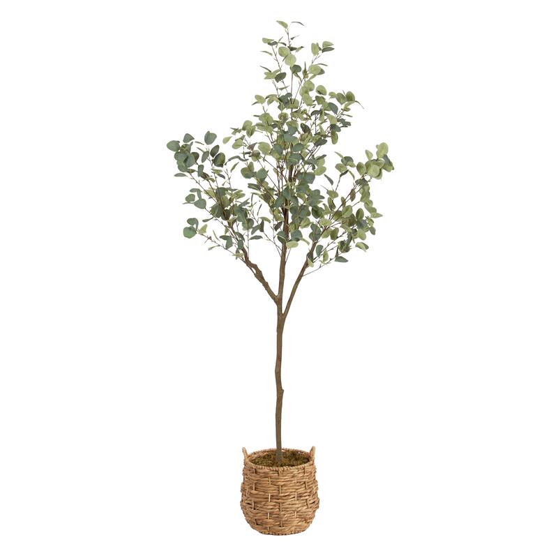 Kate and Laurel Eudora Faux Eucalyptus Tree - 6ft - Natural