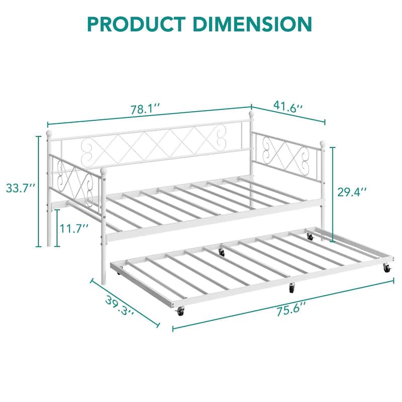 Twin Metal Daybed and Trundle