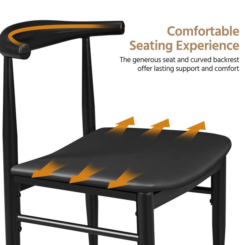 Yaheetech Armless Dining Chairs with Backrest Metal Legs- Set of 2