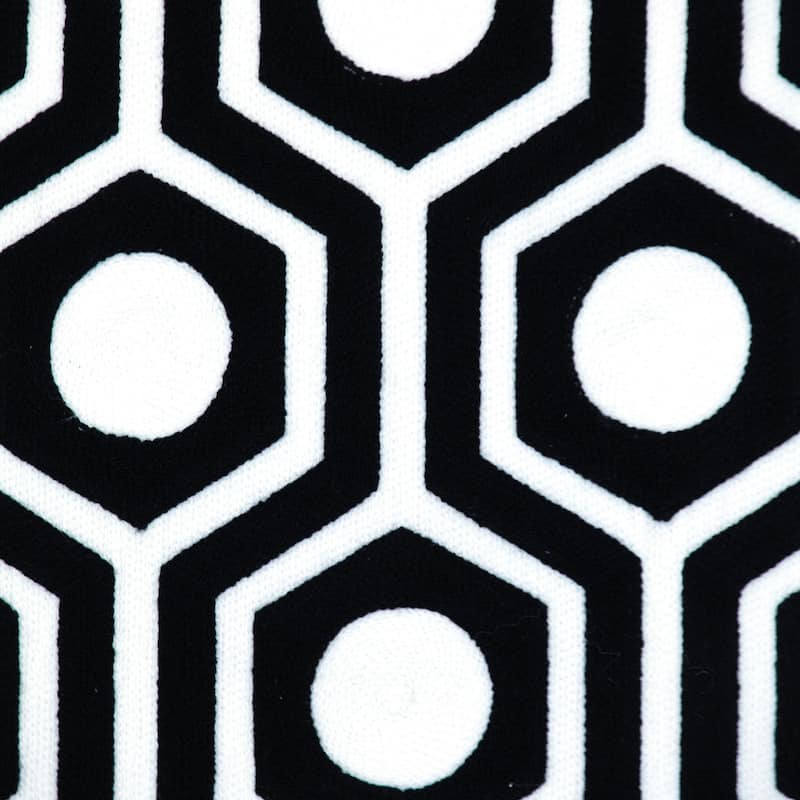 HomeRoots 18" X 18" Black 100% Cotton Geometric Zippered Pillow