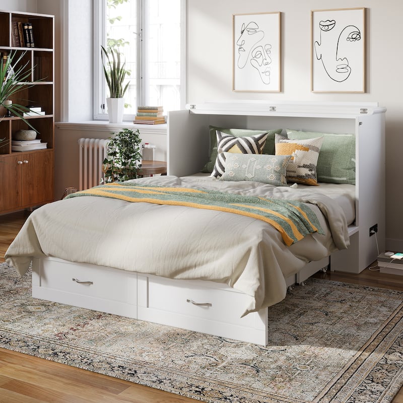 Hamilton Murphy Bed Chest with Mattress and Storage Drawer