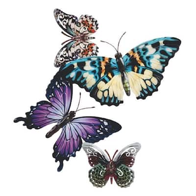Q-Max 17.25"W Butterfly Wall Plaque Ornament Decoration