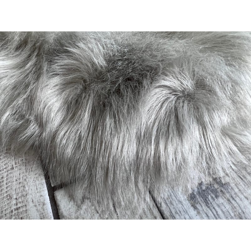 Silver Orchid Luxurious Faux Bison Skin Shag Rug